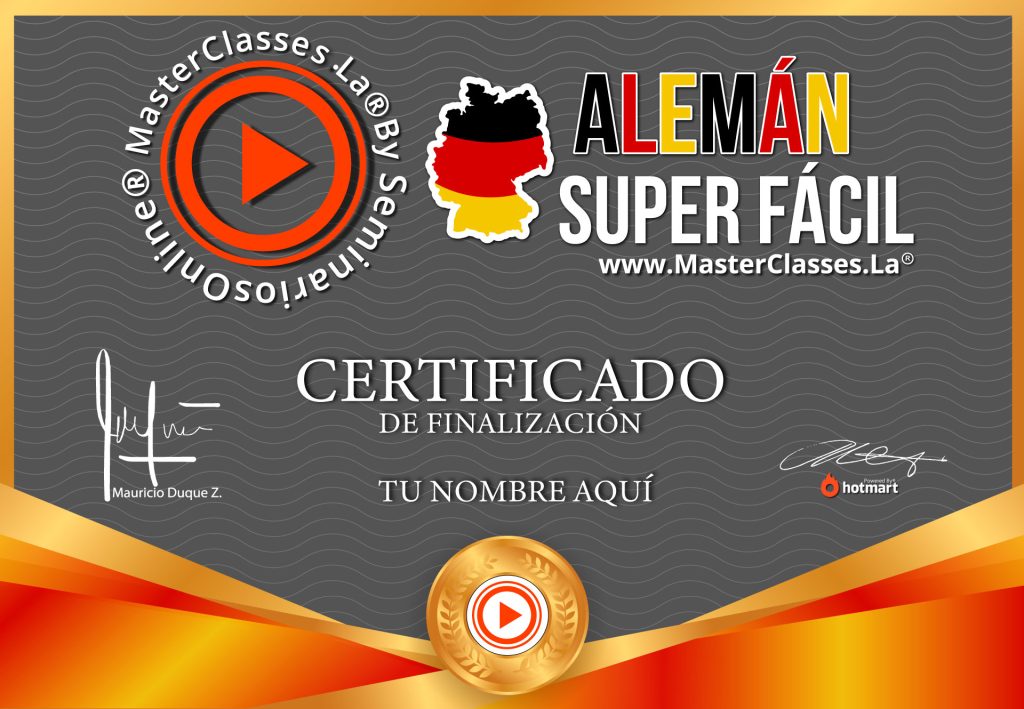 CERTIFICADO Curso Aleman Online, Aprende el Idioma Aleman desde cero, aleman facil