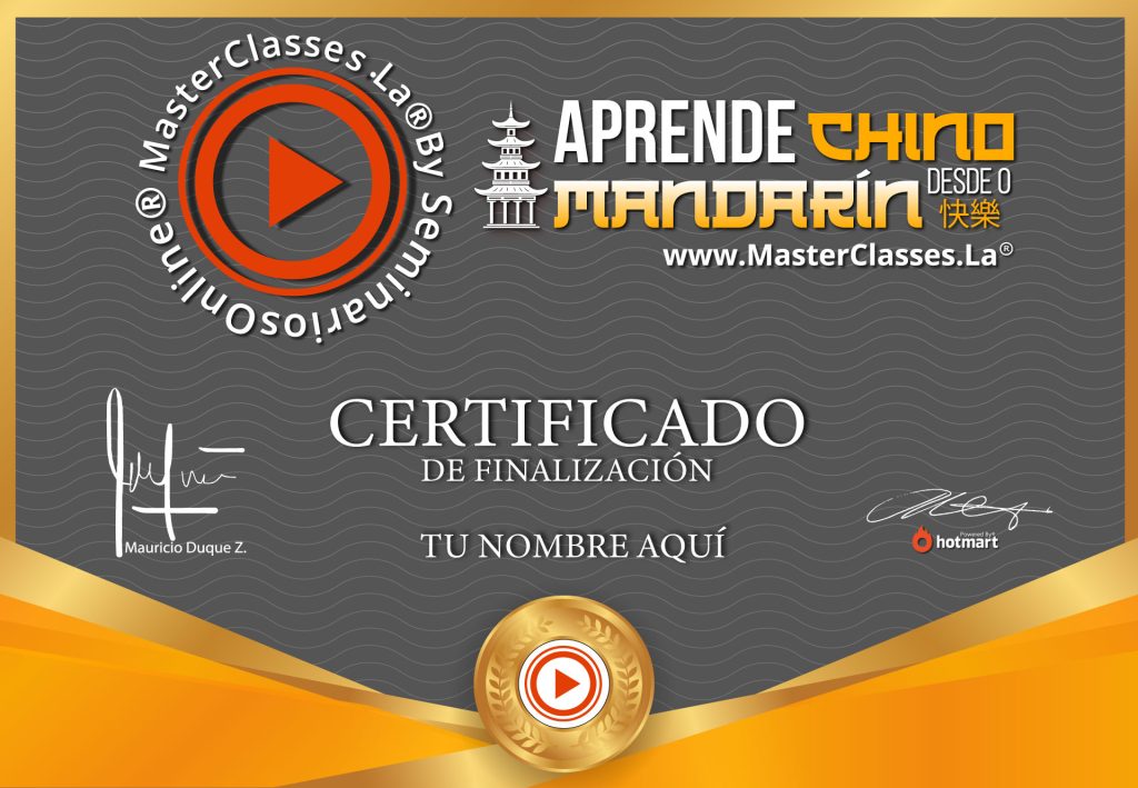 CERTIFICADO Curso Chino Mandarin Online Cursos Idiomas Online